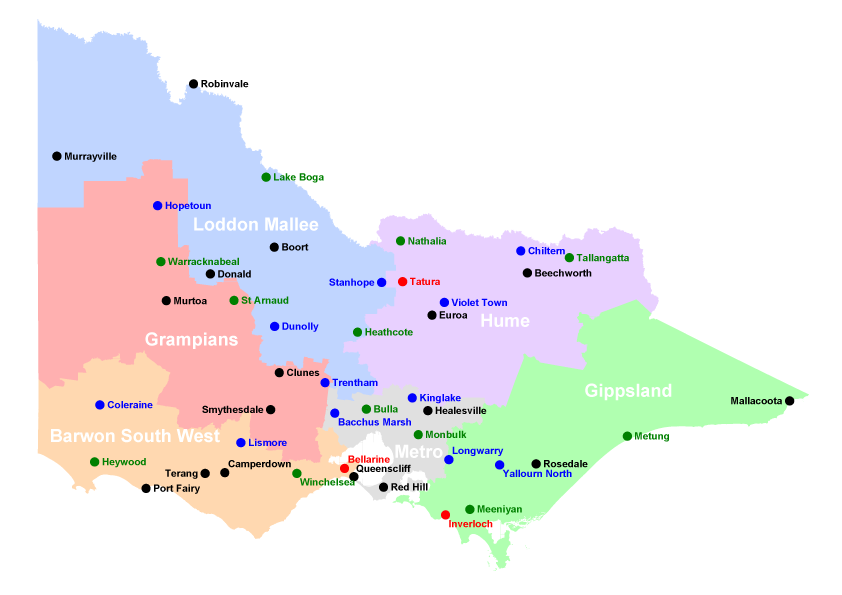 Heart Safe Communities in the six regions of Victoria